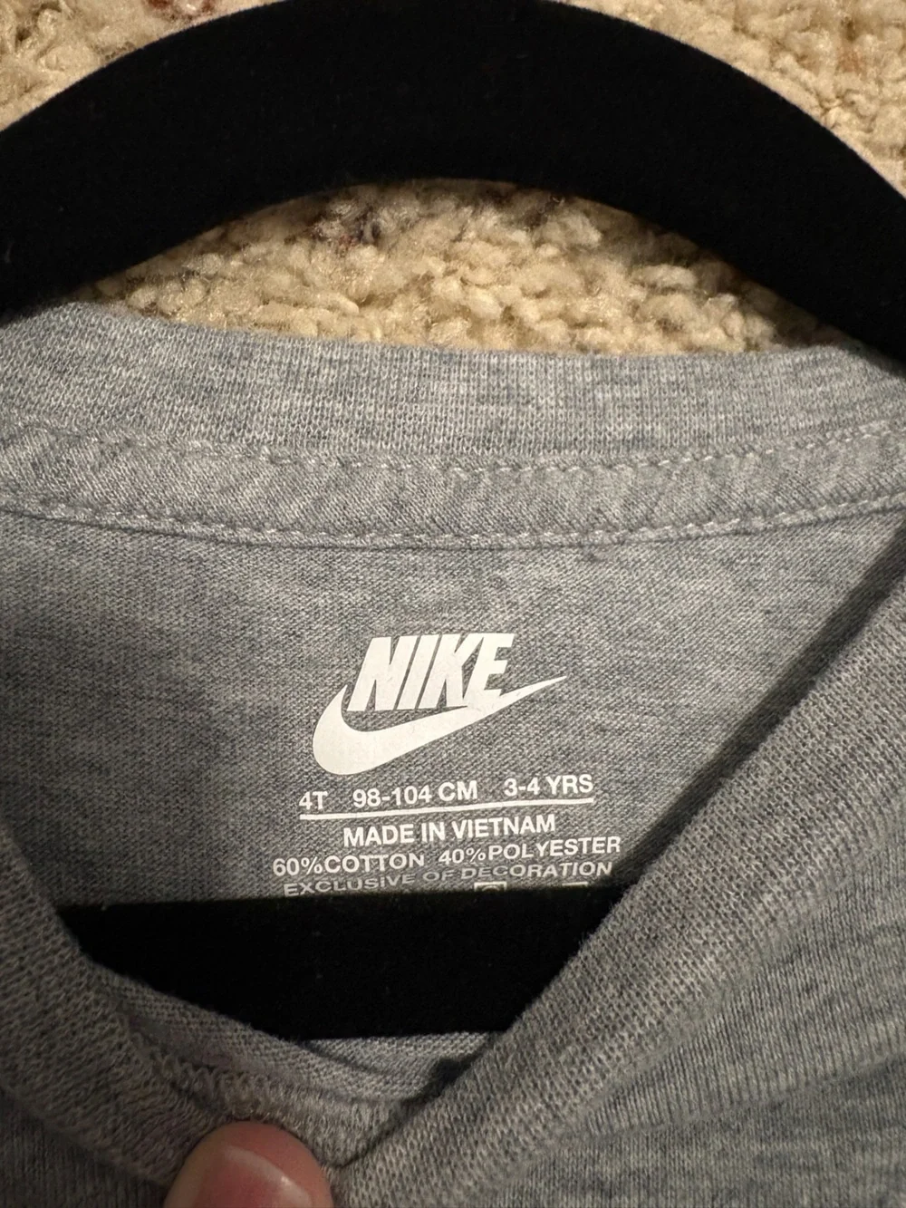 Nike Kids Heather Gray Short Sleeve Tee with White Logo